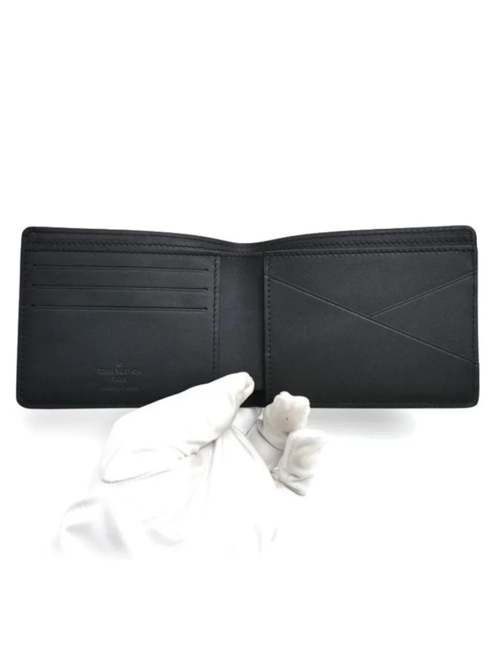 Louis Vuitton Portefeuille Multiple Bifold Wallet Aerogram Black